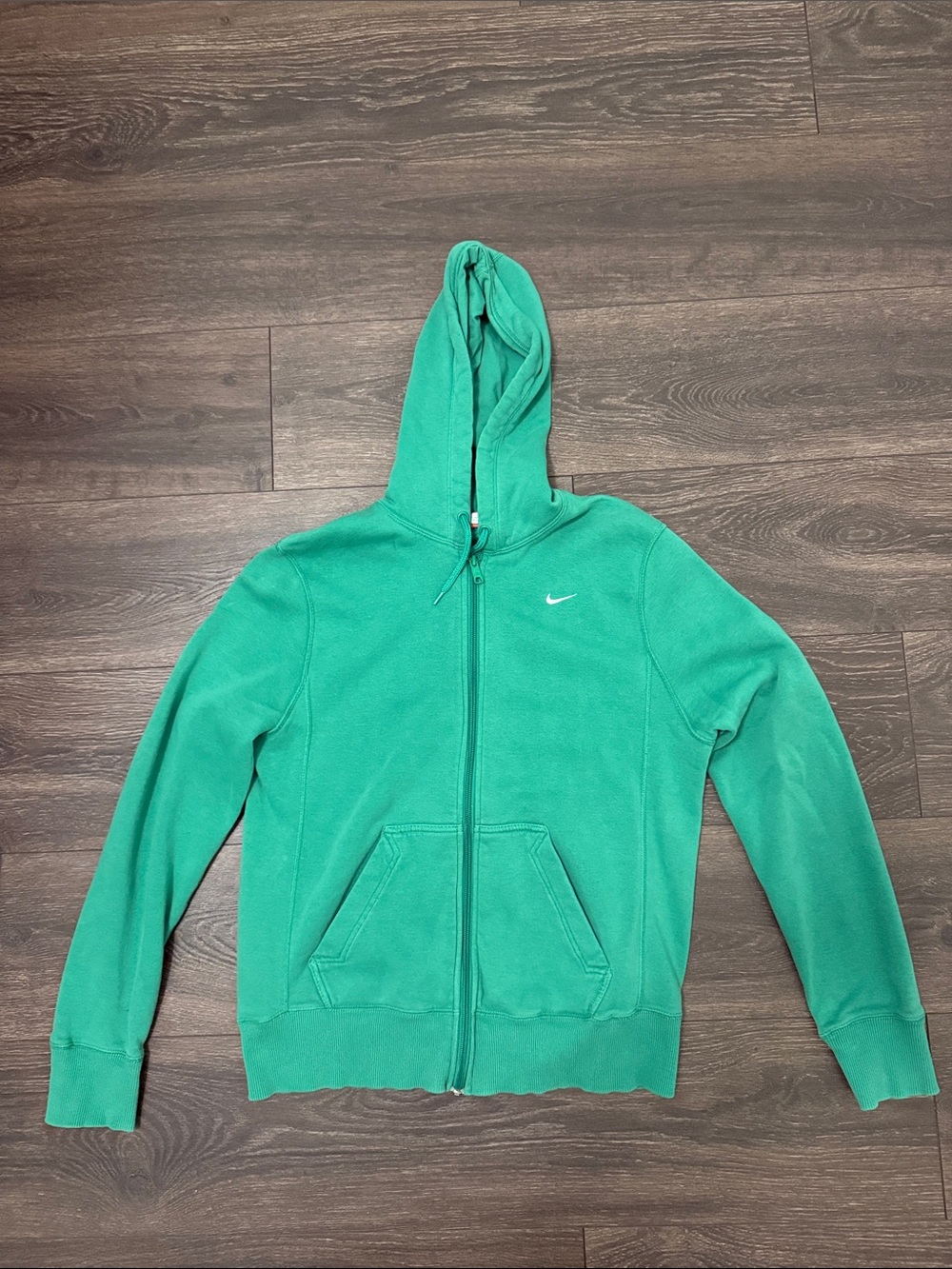 Vintage Y2k Girls Nike Green Zip Up Sweatshirt